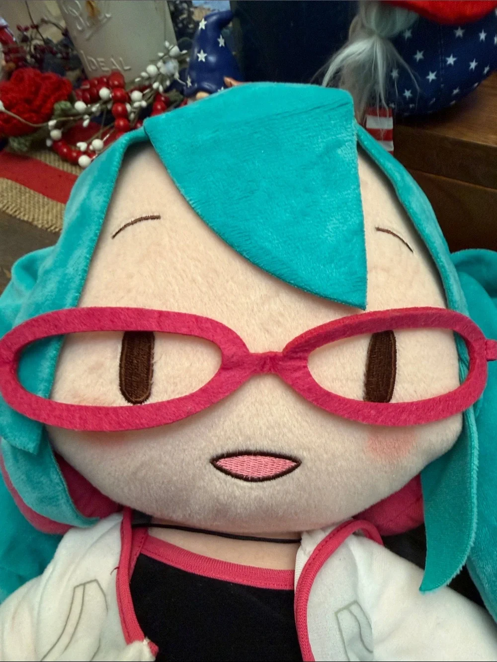 SEGA Hatsune Miku Mega Jumbo Plush Glasses Ver. NWT Plaid Skirt Sooo Cute 🥰 🥰